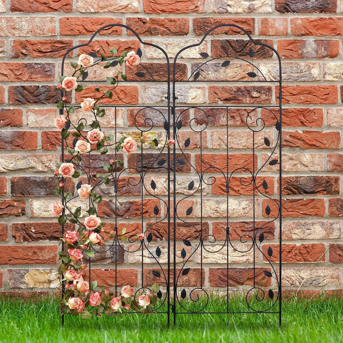 hogardeck 4 Packs 60 * 18 inch Metal Garden Trellis for Climbing Plants Outdoor,Heavy Duty,Black