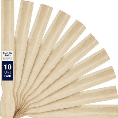 Ultra Strong 21in Paint Stir Sticks Pack. Sanded Wood Paddle Stirrers for Mixing Epoxy or Paints in