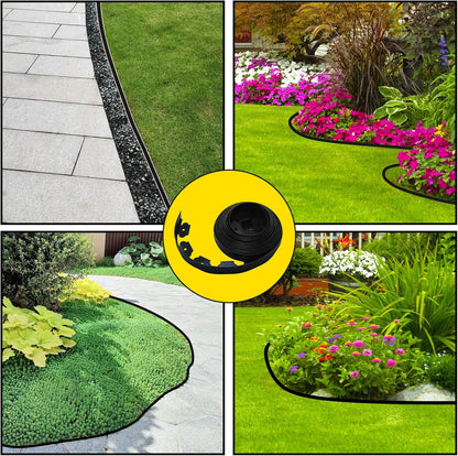 2 in Tall, 33FT Long Landscape Edging Garden Edging Border, Plastic Landscape Edging Kit with