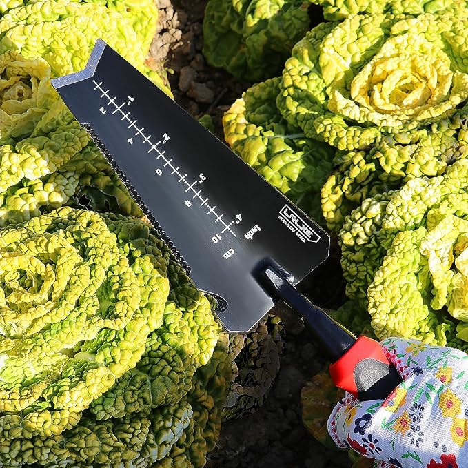 Gardening Shovel Tool, LRLXE Heavy Duty Stainless Steel Garden Transplant Shovel, Root Cutter