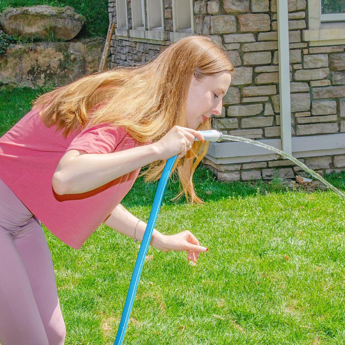 Fevone 50 ft x 5/8" Heavy Duty Garden Hose, Drinking Water Safe, Flexible & Kink-Free Hybrid