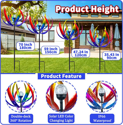 Wind Spinners Outdoor for Yard and Garden - Wind Sculptures & Spinners,70 Inch Wind Spinner with