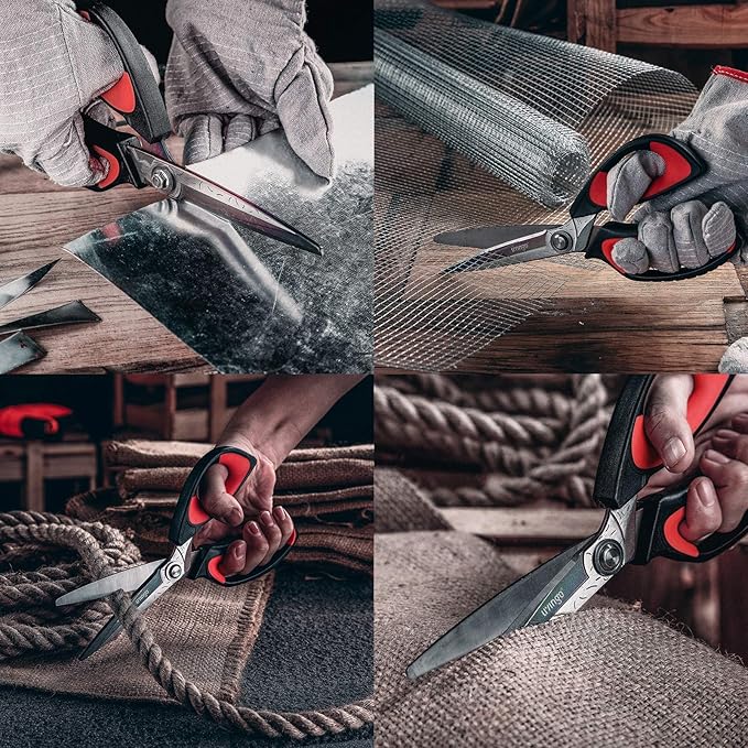 LIVINGO 10" Multipurpose Heavy Duty Scissors, Premium Titanium Coating Forged Stainless Steel Tool