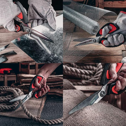 LIVINGO 10" Multipurpose Heavy Duty Scissors, Premium Titanium Coating Forged Stainless Steel Tool