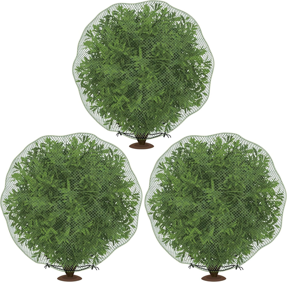 codree 3 Pcs Deer Netting for Shrubs- 7.8 x 7.8 Ft Deer Plant Netting Cover- Reusable Garden Plants
