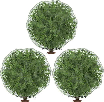 codree 3 Pcs Deer Netting for Shrubs- 7.8 x 7.8 Ft Deer Plant Netting Cover- Reusable Garden Plants