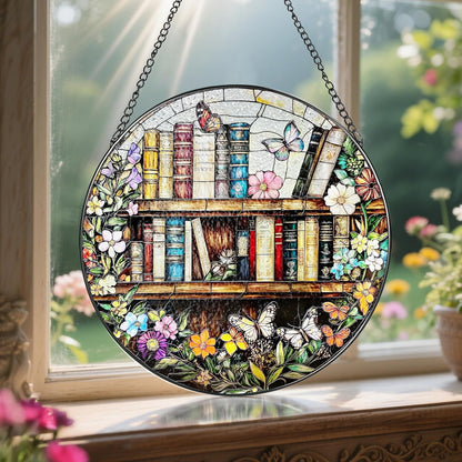8'' Stained Glass Suncatcher Ornament, Stained Glass Window Hanging, Sun Catchers for Windows