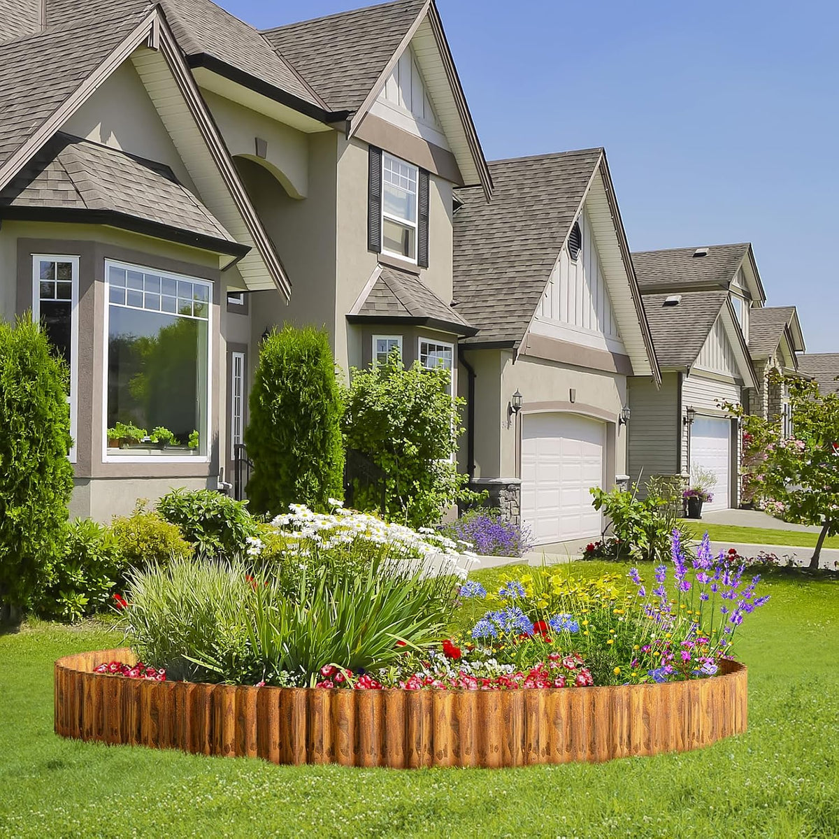 Land Guard Corrugated Garden Edging Border,12" x 25' Landscape Paver Edging, Tall Landscape Edging