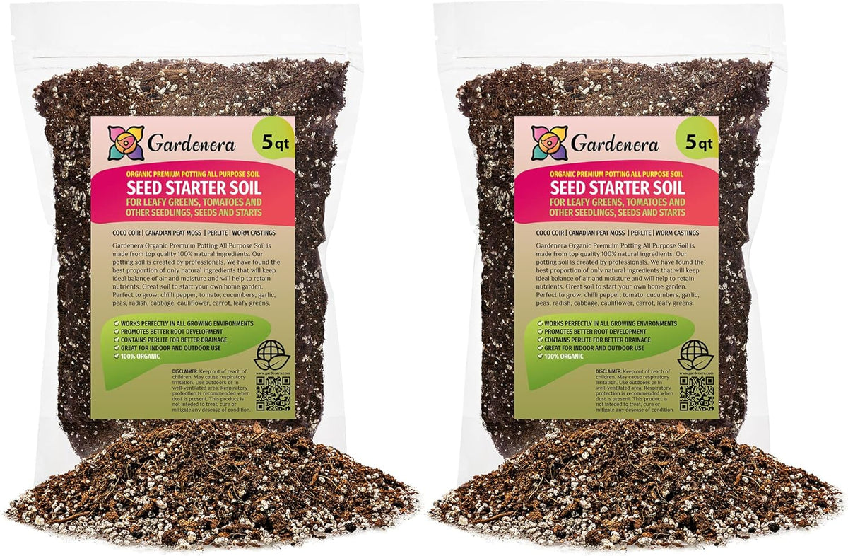 Premium Organic Seed Starter Soil - 10 Quart - All-Purpose Organic Potting Soil for Happy Seedlings