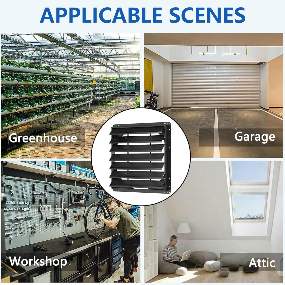 30 Inch Galvanized Sheet Spraying Automatic Exhaust Shutter Louver Vent (No Fan Blades and Motor)