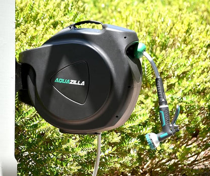 Retractable Garden Hose Reel, 120Ft x 1/2" Durable Wall Mounted Water Hose Reel with 180¡ãSwivel