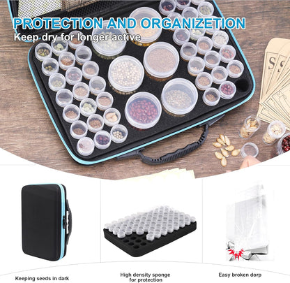 48 Slots Seed Storage Organizer Box, Garden Vegetable Plant Flower Seeds Saving kit with Write