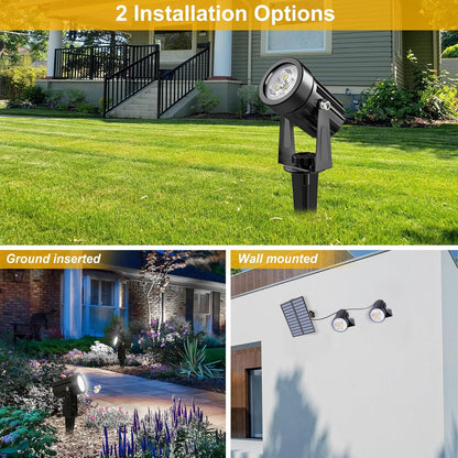 Solar Spot Lights Outdoor, Solar Landscape Spotlights IP65 Waterproof 9.8ft Cable, Auto On/Off