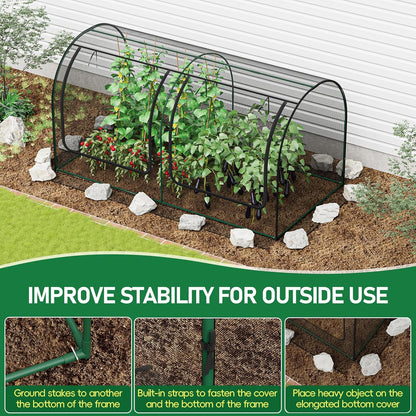 SPECILITE 98x49x49in Garden Plant Netting Mesh Cover for Raised Bed with Roll-up Zipper Door for