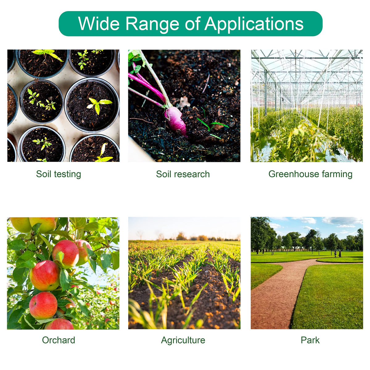 LAWNFUL Digital Soil pH Meter, Industrial Grade Soil pH Tester with Calibration-Free LCD Display