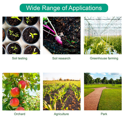 LAWNFUL Digital Soil pH Meter, Industrial Grade Soil pH Tester with Calibration-Free LCD Display