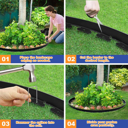 2 Inch x 66 FT (Multiple Sizes Available) Landscape Edging, Garden Edging Borders with 70pcs