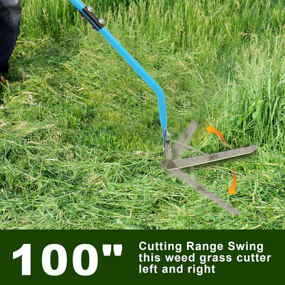 sancat Weed Cutter,Weeder with Double-Edged 304 Stainless Steel Sharp Blade, Manual Weed wracker
