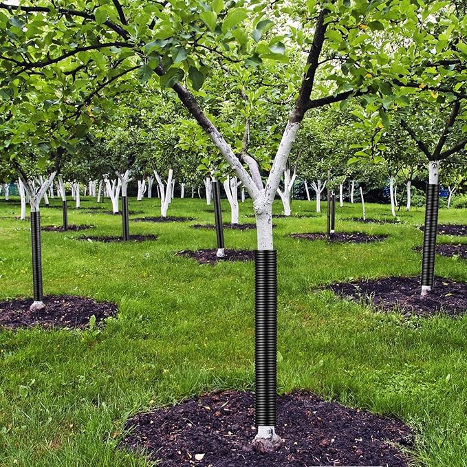 Menkxi 20 Pcs Corrugated Tree Guards Saplings Tree Trunk Protectors from Deer Tree Tubes Guard Tube