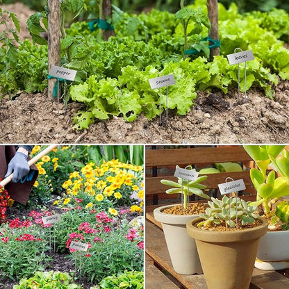 50-Pack Metal Plant Labels Weatherproof Garden Markers,Height 10.6'', Label Area 3.5''X 1.2''