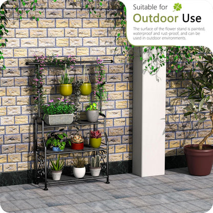 GIOTORENT Plant Stand Indoor, 3-Tier Heavy Duty Metal Shelf for Patio & Indoor, Tall Plant Holds