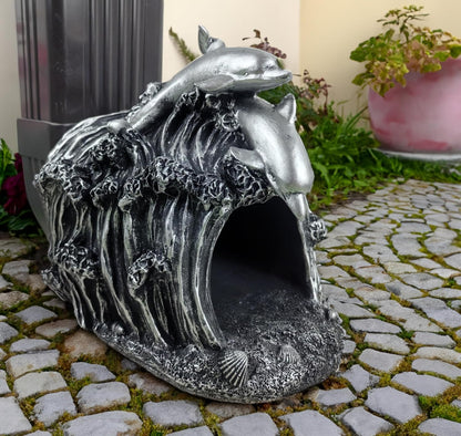 coolboy Dolphin Statue Gutter Downspout Extension Decorative,Animal Garden Statue Outdoor