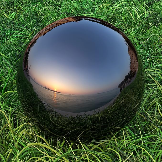 Lulu Decor, Size 12 Titanium Stainless Steel Gazing Mirror Ball, Smooth Reflective Shiny Garden