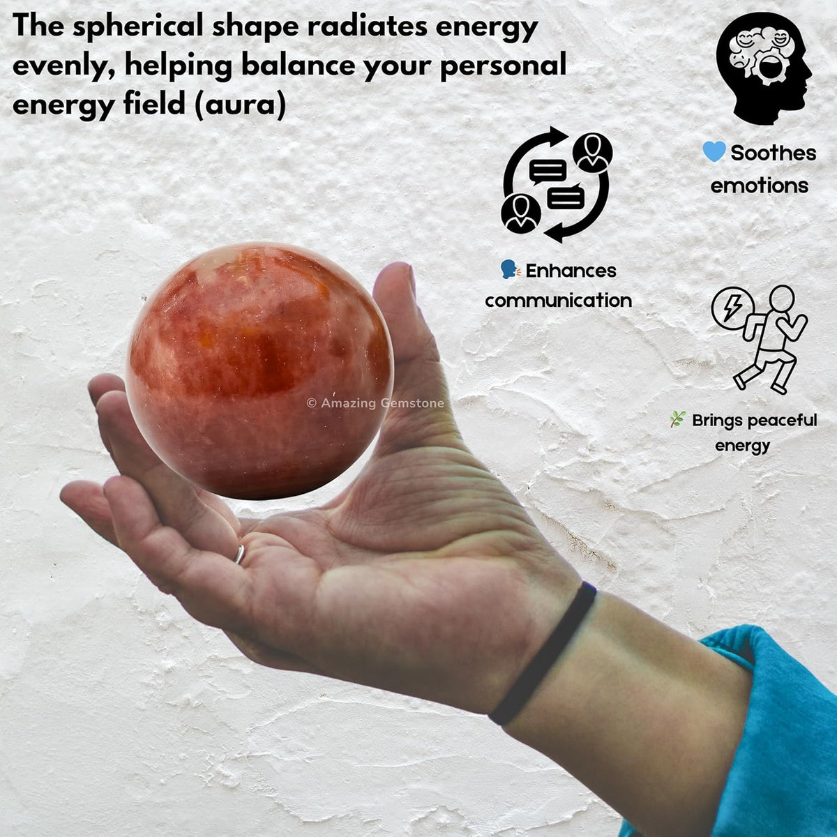 Amazing Gemstone Strawberry Quartz Crystal Ball with Stand - 2 Inches Crystal Sphere Meditation