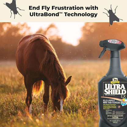 Absorbine UltraShield EX 32oz Sprayer Insecticide, Kills & Repels Flies, Mosquitoes, Ticks, Fleas