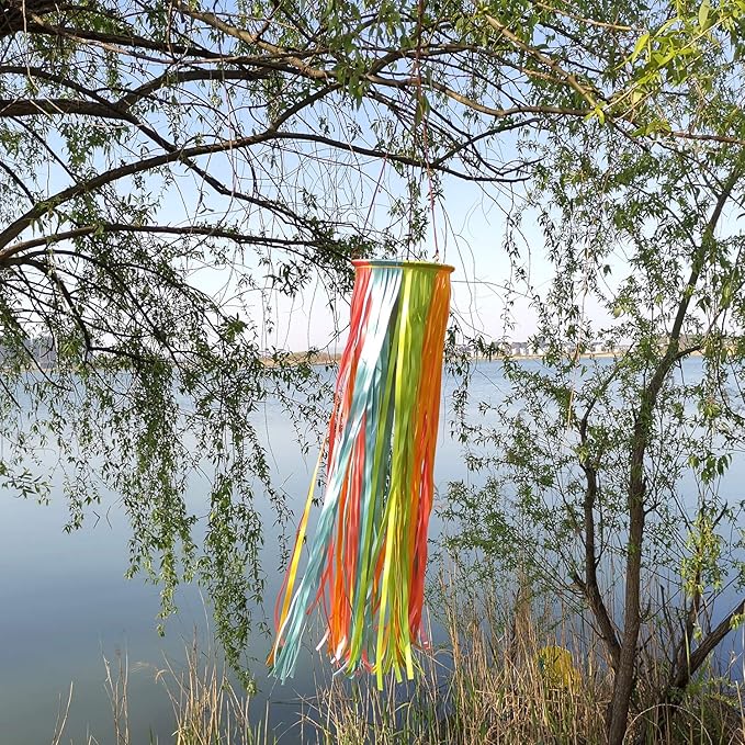 Satin Ribbon Windsock Streamer, Outdoor Decorations for Your Patio, Garden, Yard, Dock and Camper