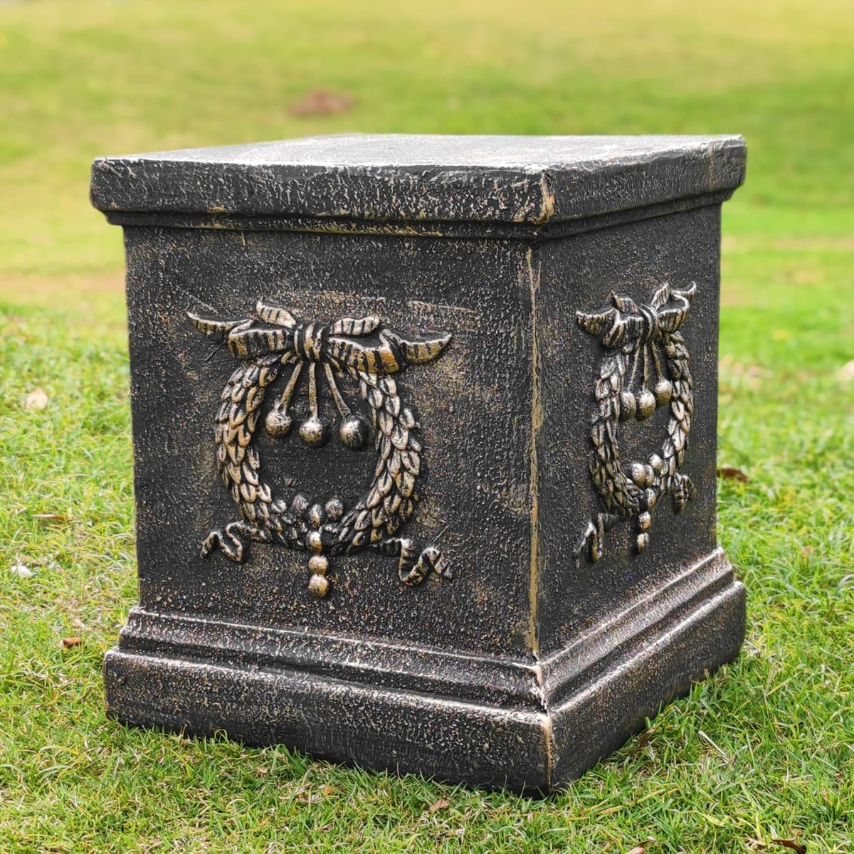 Garden Ear of Wheat Pedestal Statue Outdoor Base Decorative Sculpture Garden Flower Pot Side Table