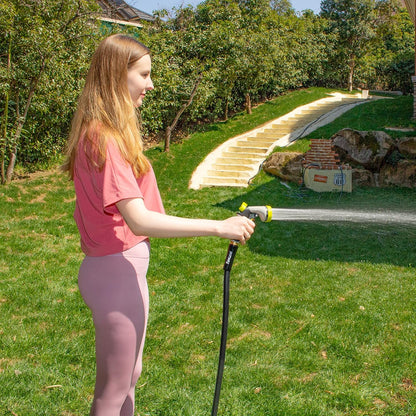 Fevone 50 ft x 5/8" Heavy Duty Garden Hose, Kink-Free Hybrid Polymer Water Hose, Lightweight
