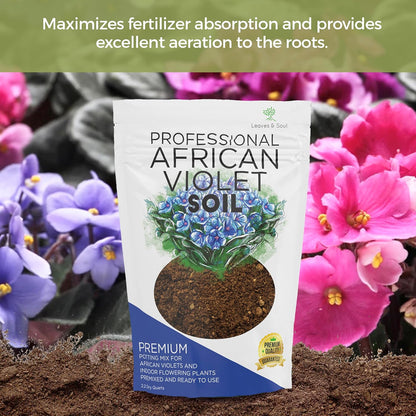 Professional African Violet Plant Soil | Premium All Purpose Blend | Large 2.2 Quarts | Ready to