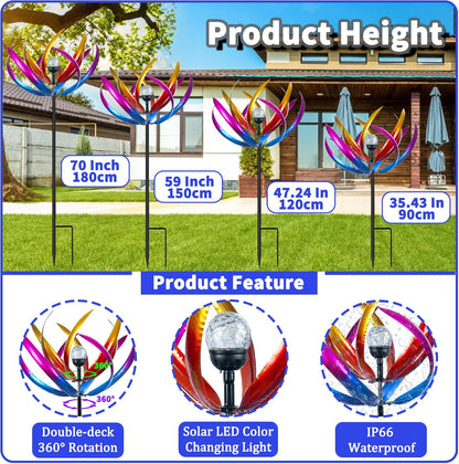 Wind Spinners Outdoor for Yard and Garden - Wind Sculptures & Spinners - 70 Inch Wind Spinner with
