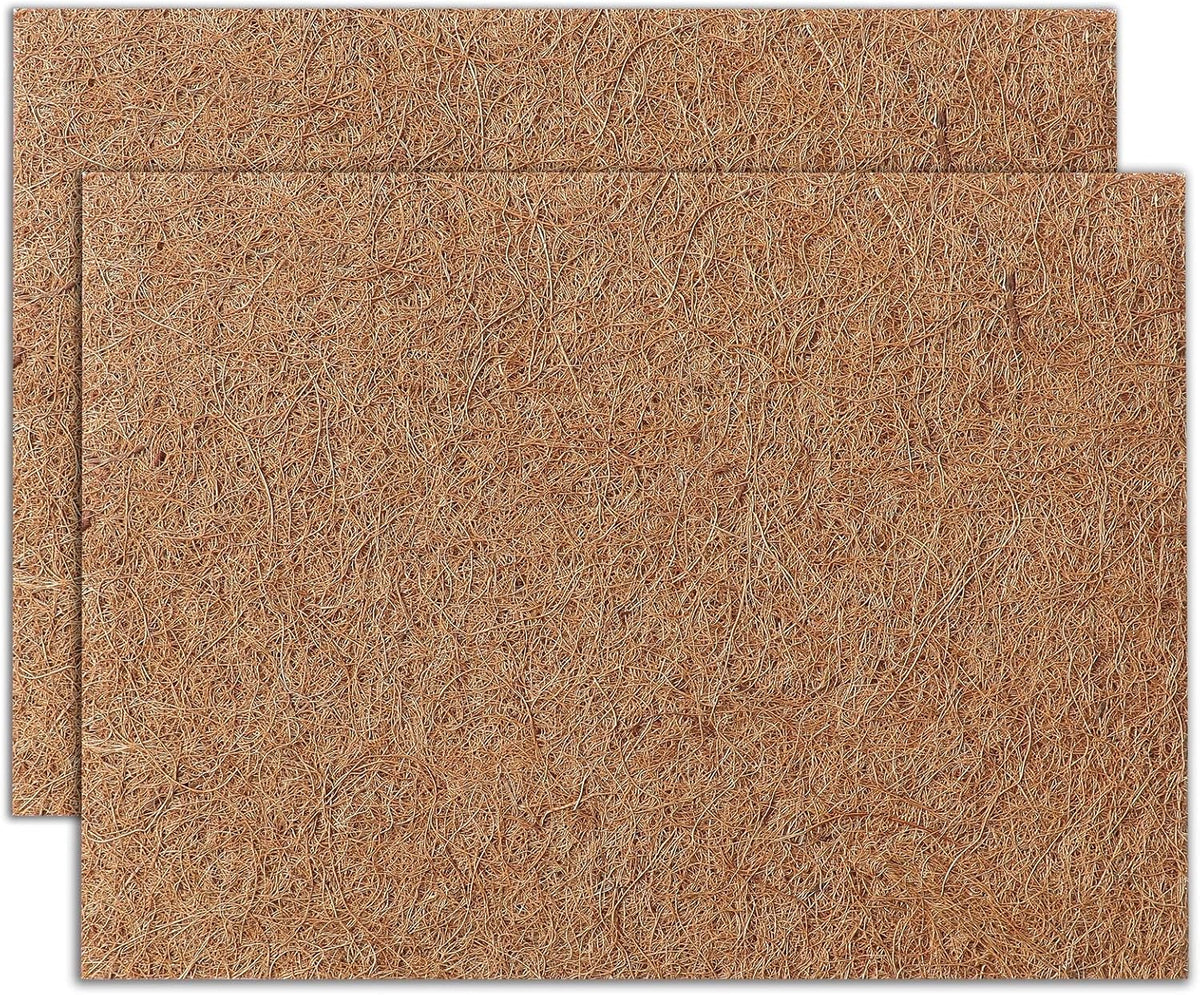 MAXPACE Natural Coconut Coir Liner Sheets - 14x11inch 2 Pcs Coco Fiber for Plant, Planter, Window
