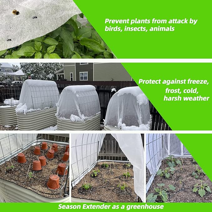 Plant Covers Freeze Protection 10x30ft Frost Cloth Blanket Floating Row Cover for Winter Protection