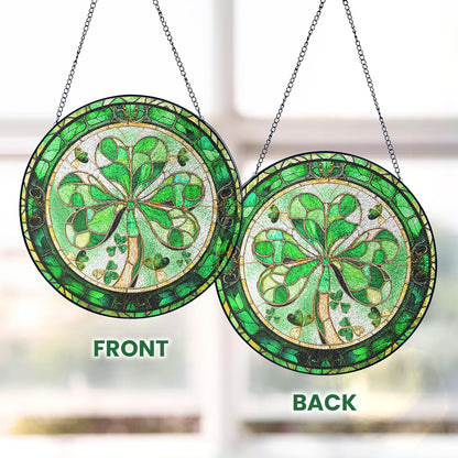 FLAGWIX Christmas Irish Gifts for Women Men - 100% Stained Glass Hanging Suncatcher 6 in - Birthday