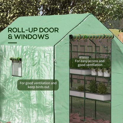 Outsunny 4.6' x 4.7' Portable Greenhouse, Water/UV Resistant Walk-in Small Outdoor Green House with