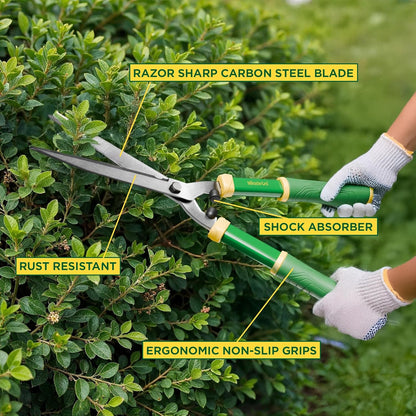 Miracle-Gro 21 in. Hedge Shears – Lawn and Yard Tool with Sharp Carbon Steel Blades, Comfort Grip