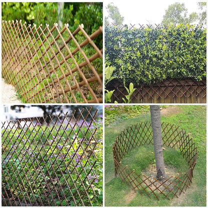 Expandable Willow Trellis for Climbing Plants Outdoors,Nature Garden Fence Lattice Panels for