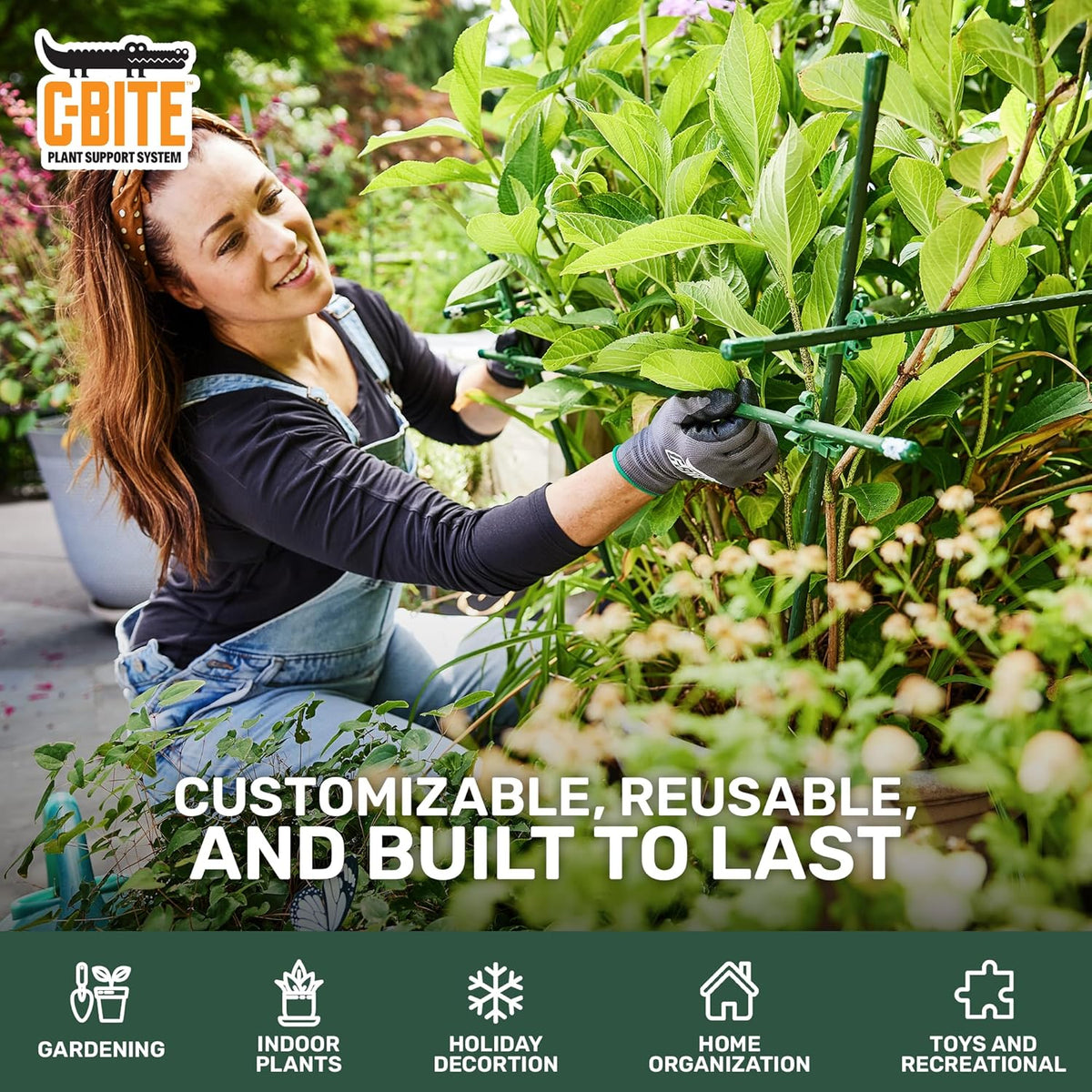 Plant Support Maker Kit – Modular Trellis Building System with Short Stakes & Extra Clips