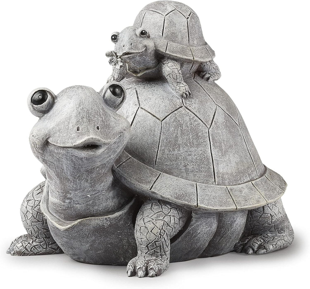 Roman Garden - Turtle and Baby Statue, 7" H, Pudgy Pals Collection, Resin and Dolomite, Decorative