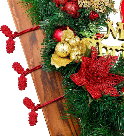 Shappy 6 Pieces Christmas Garland Banister Ties Christmas Decorative Reusable and Flexible Twist