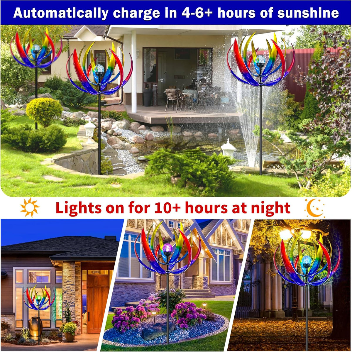 Wind Spinners Outdoor for Yard and Garden - Wind Sculptures & Spinners,70 Inch Wind Spinner with