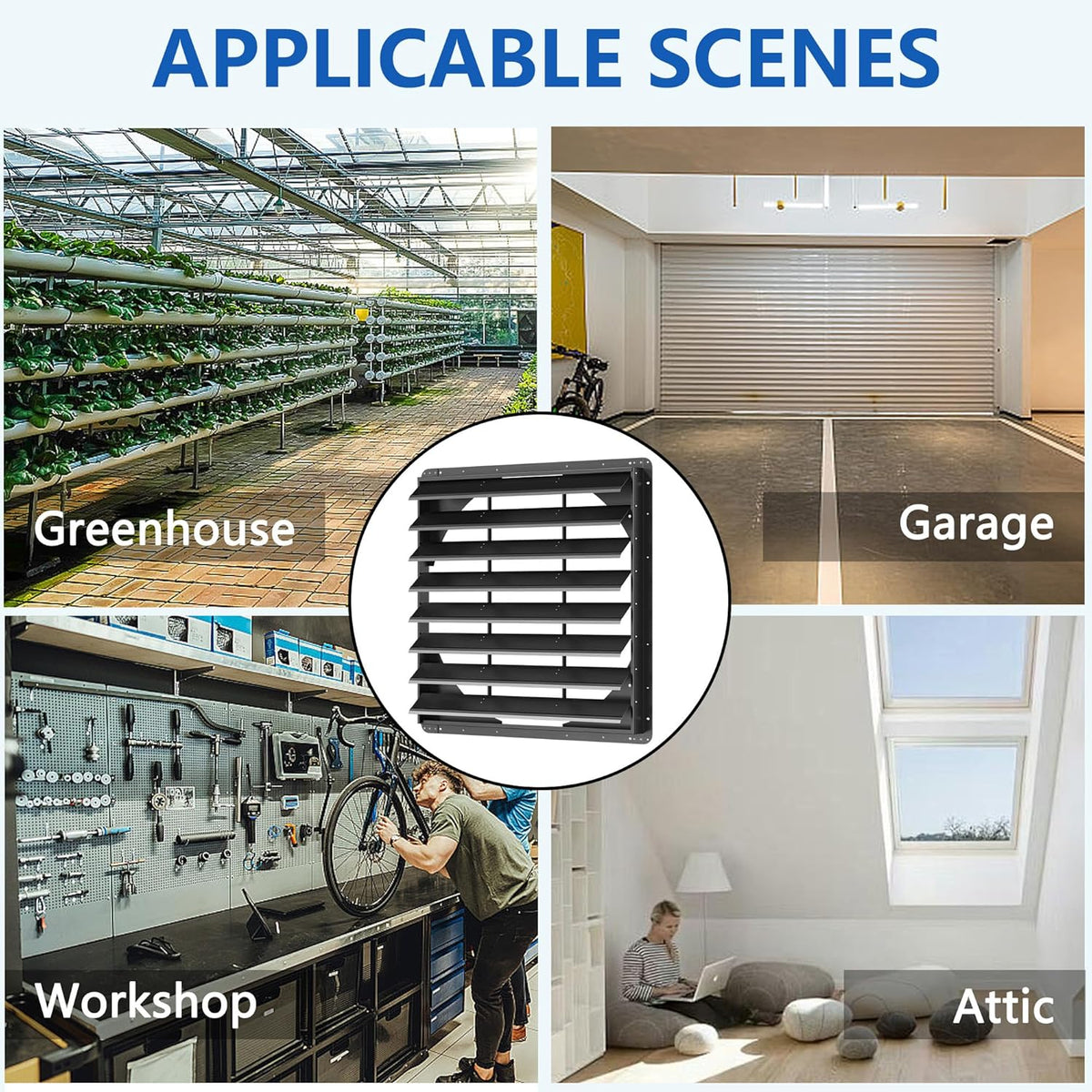 36 Inch Galvanized Sheet Spraying Automatic Exhaust Shutter Louver Vent (No Fan Blades and Motor)