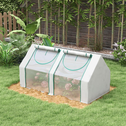 Outsunny 6' x 3' x 3' Portable Greenhouse, Garden Green House with 2 PE/Plastic Covers, Steel Frame