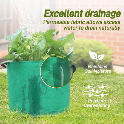 10-Gallon Fabric Grow Bags (7 Pack of Mix Colors) with Handles for Potato Tomato Flower and
