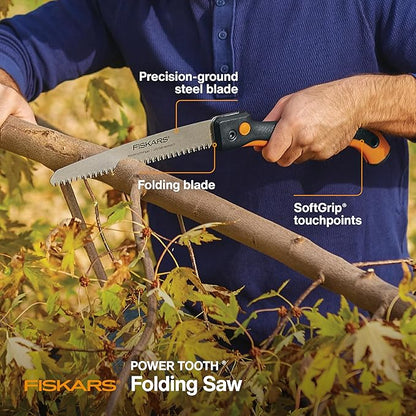 Fiskars Hand Saw, Folding Saw with Dual Position Locking Saw Blade for Overhand Cuts and Under Cuts