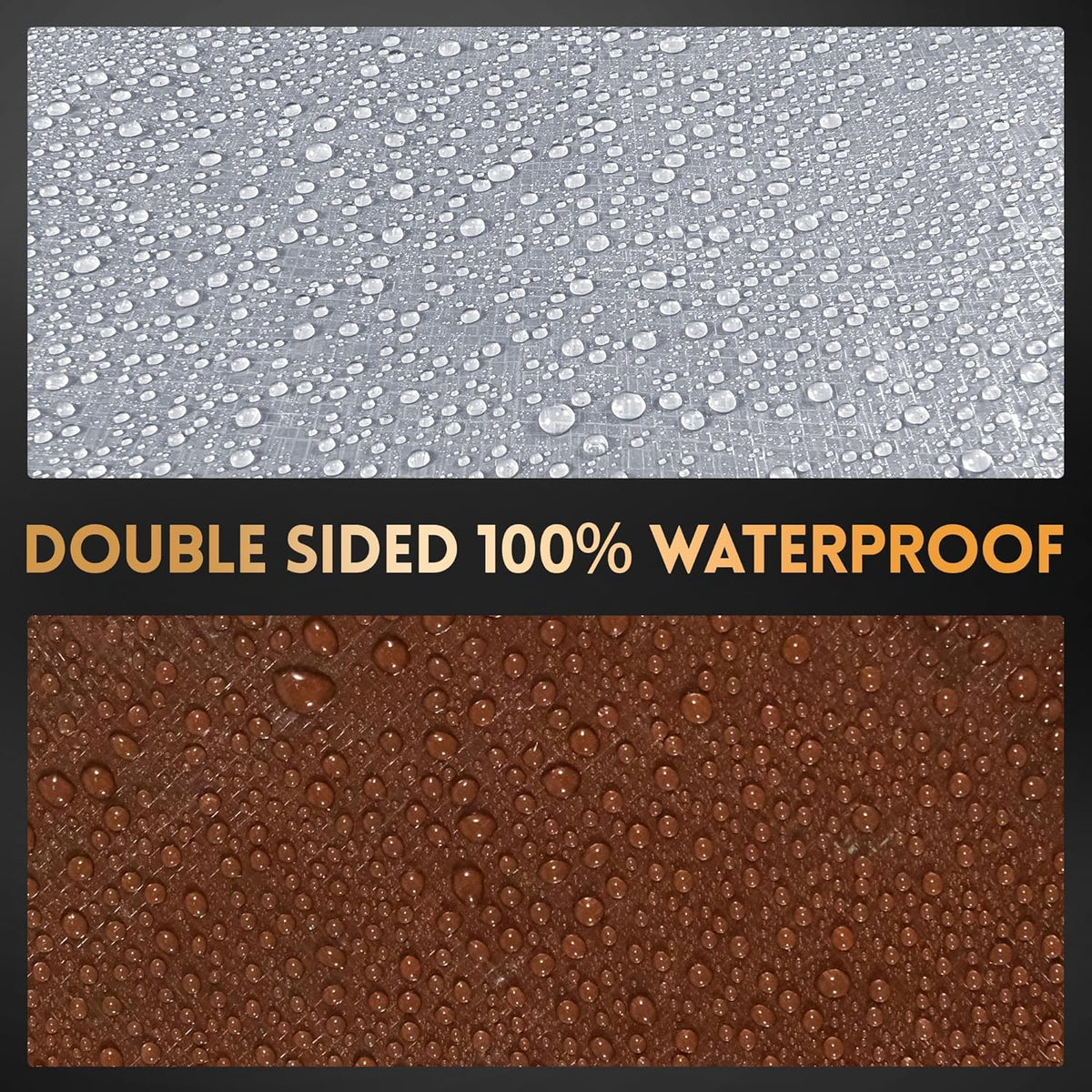 Tarp 20x20 ft Heavy Duty 10mil Silver/Brown 100% Waterproof High Durability Multipurpose Outdoor