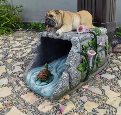 Dog Statues Gutter Extension Garden Decoration, Resin Outdoor Decor, Animal Downspout Diverter
